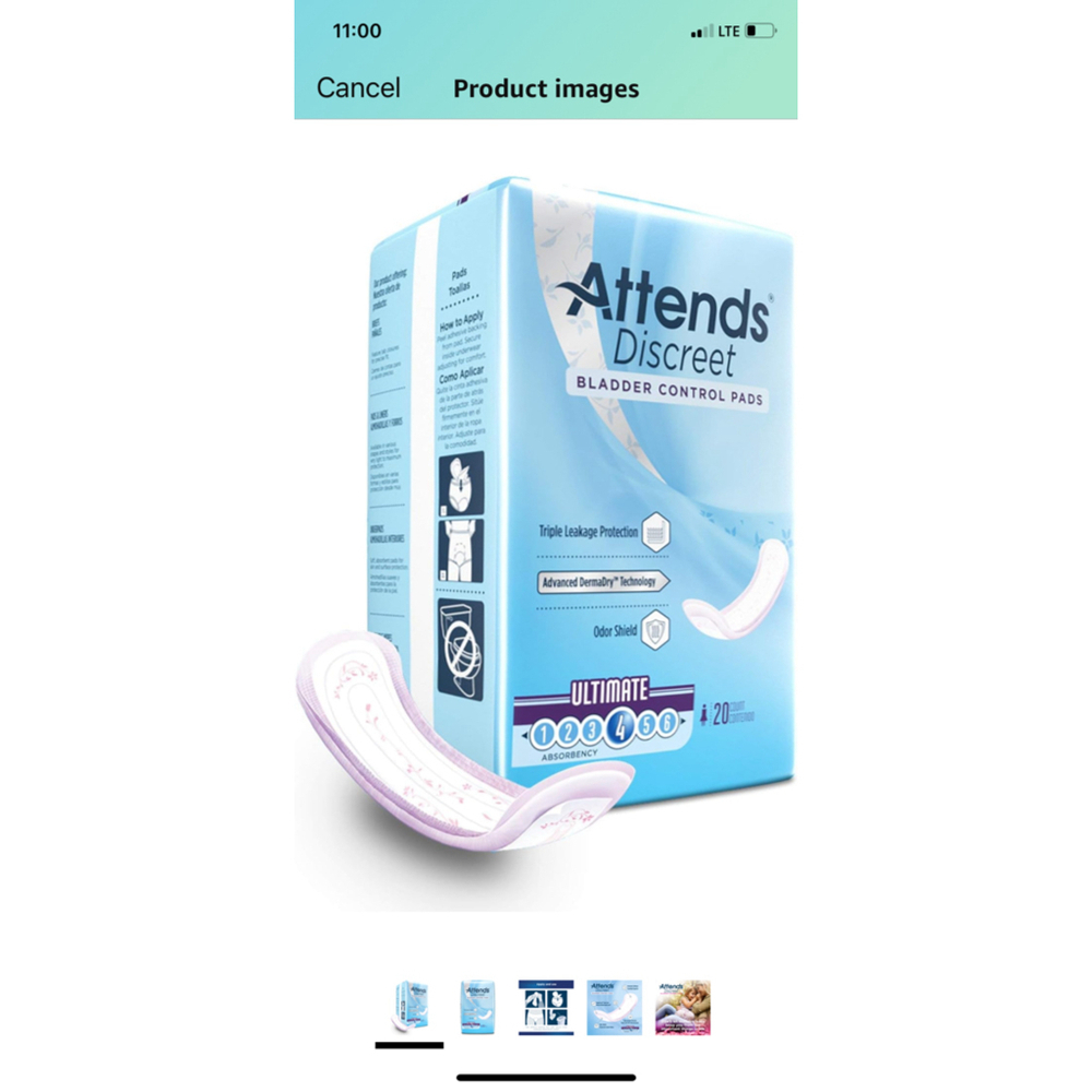 Attends Discreet Bladder Control Pads | Ultimate Absorbency | 20 count